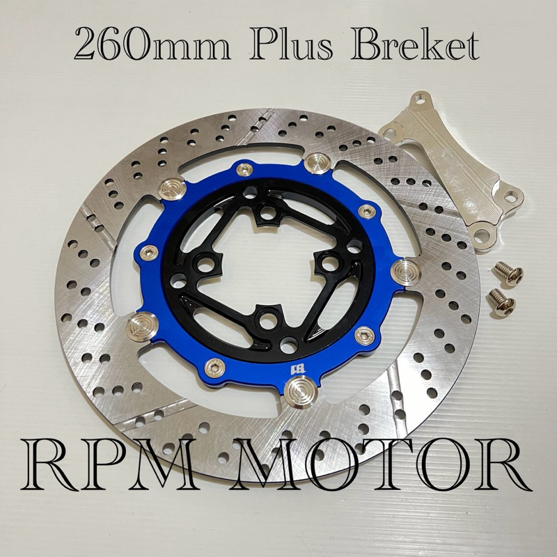 Disc Piringan Cakram 8.1 260mm + Breket CRG Beat Vario Scoopy Genio PNP