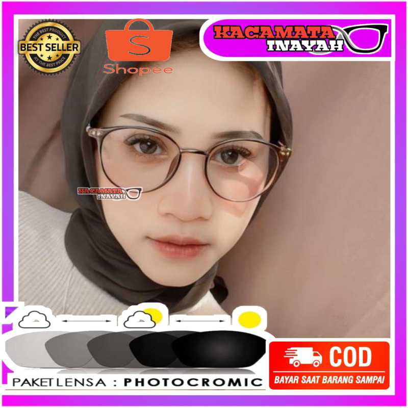 KACAMATA WANITA PHOTOCROMIC FRAME 2955 | KACAMATA MINUS WANITA | KACAMAT ANTI BLUERAY | kacamata mur