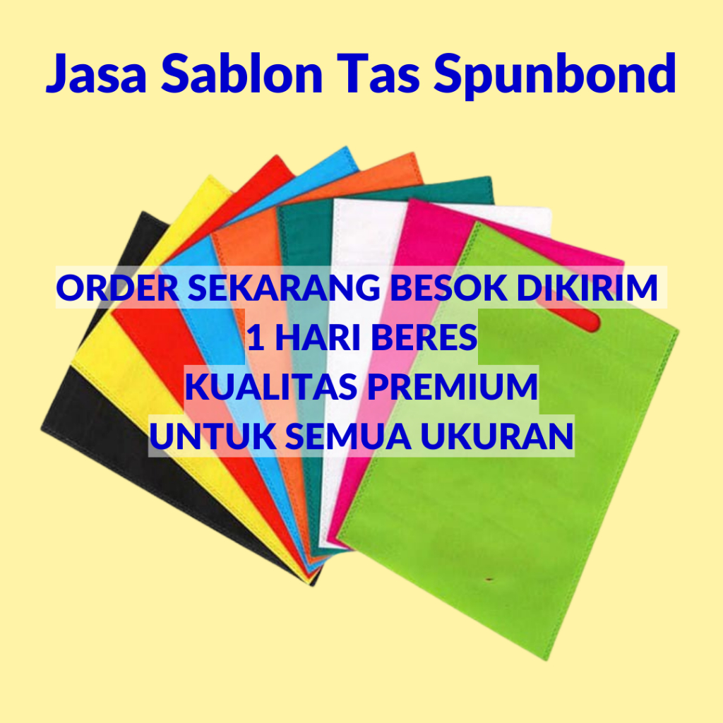 

Tambah Sablon (Tanpa Tas) Tas Belanja Spunbond Custom 100pcs Oval Goodie Bag 70gsm Kantong Promosi Seminar Event Murah