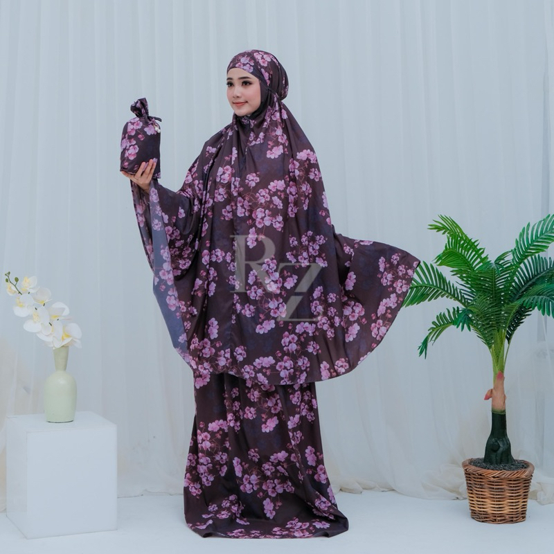 Mukena Dewasa Motif Bunga Parasit Korea Premium
