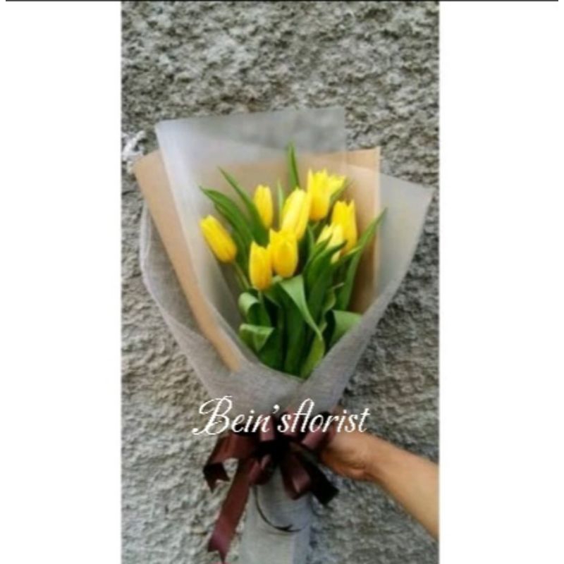 BEINS - HANDBUCKET BUNGA TULIP FRESH 10 TANGKAI / BUNGA TULIP ASLI