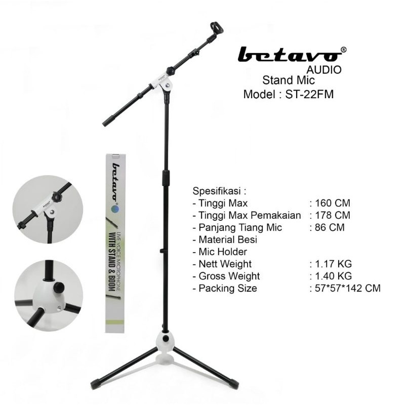 Stand Mic panjang besi BETAVO MODEL ST-22FM