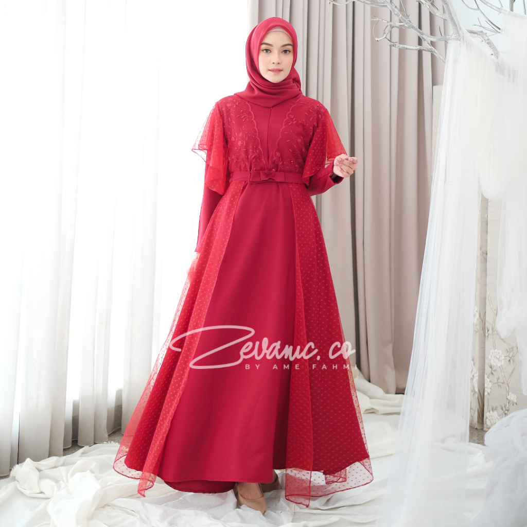 Lesya Maxi Gamis Pesta Mewah Elegan Terbaru By ZEVANIC.CO