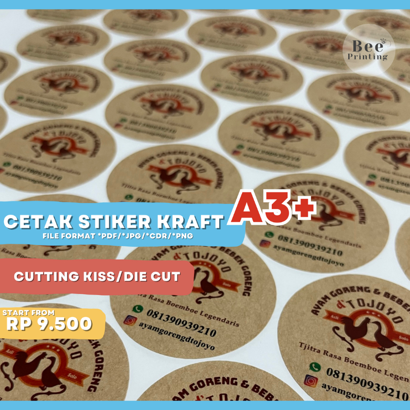 

Cetak Stiker / Print Stiker Kraft A3+ Cutting