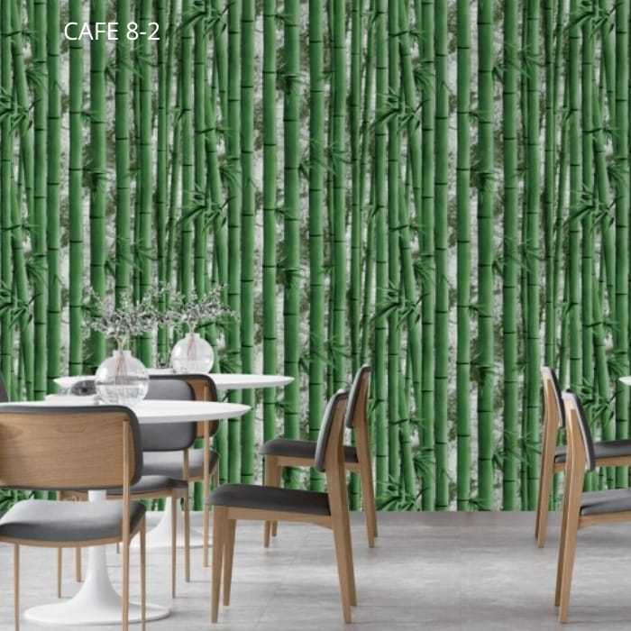 Wallpaper Le Cafe - Wallpaper Dinding Natural Bambu Hijau Coklat