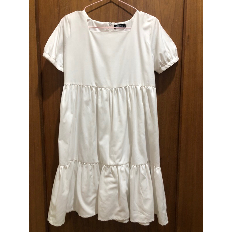 dress anak putih polos 10Y