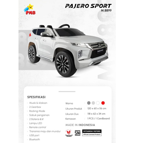 Mobilan Aki Mitsubishi PMB M 8899 Mobil Aki Pajero Sport Mainan Anak