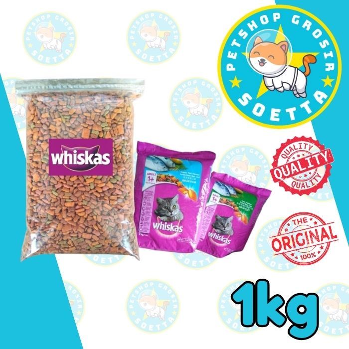 whiskas repack 1kg makanan kucing kering whiskas