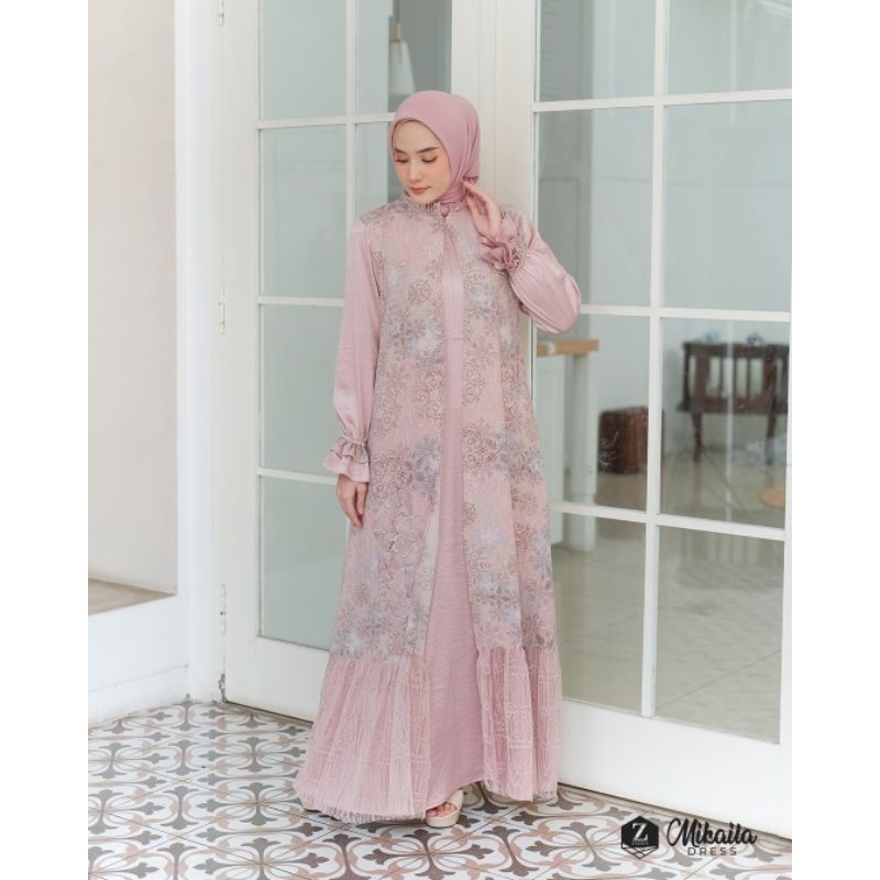 Mikaila dress by Zalifa,dress lebaran cantik,gamis remaja dewasa,gamis lebaran,gamis zalifa