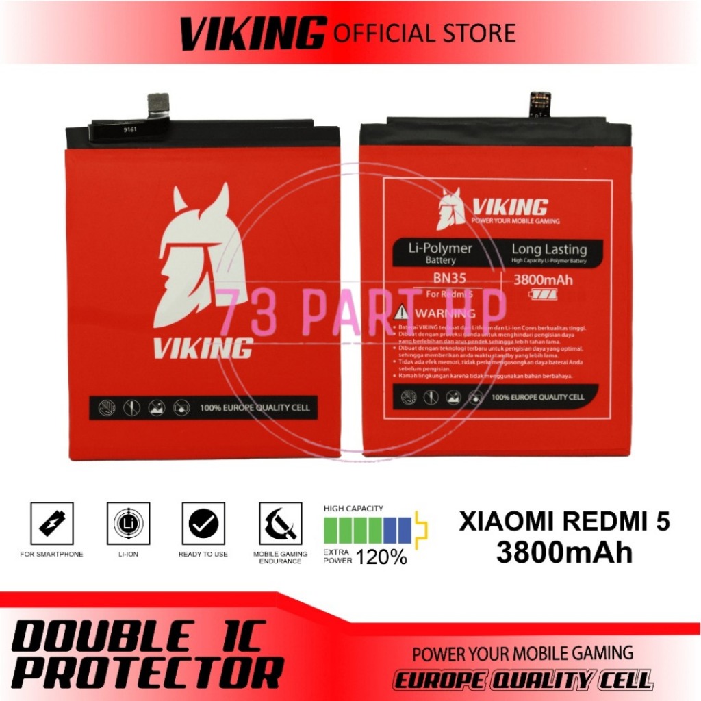 Baterai Double Power Viking - BN-35 / BN35 / Xiaomi Redmi 5 / MDG1 / MDI1 - Batu Batre Batrai Batri 