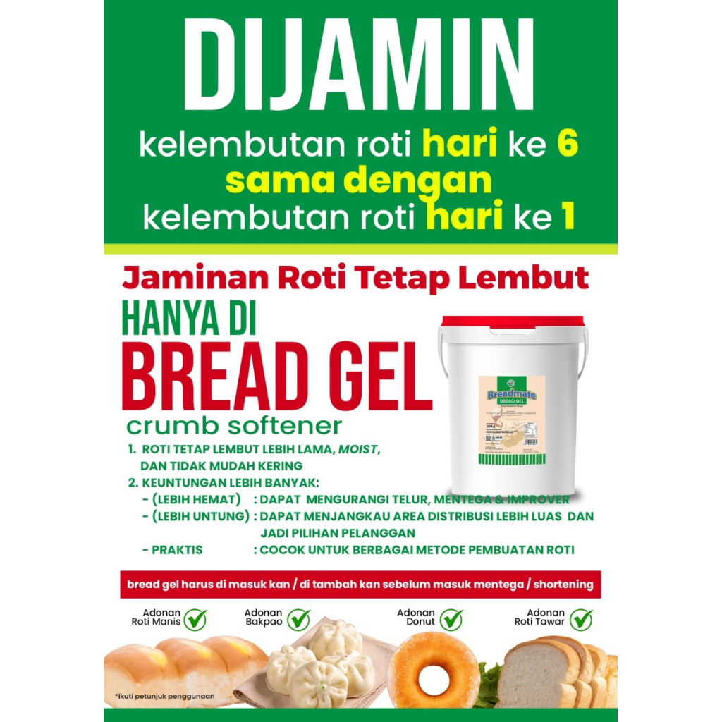 

Bread Gel repack 250gr Crumb Softener Pelembut Roti Breadgel Donat