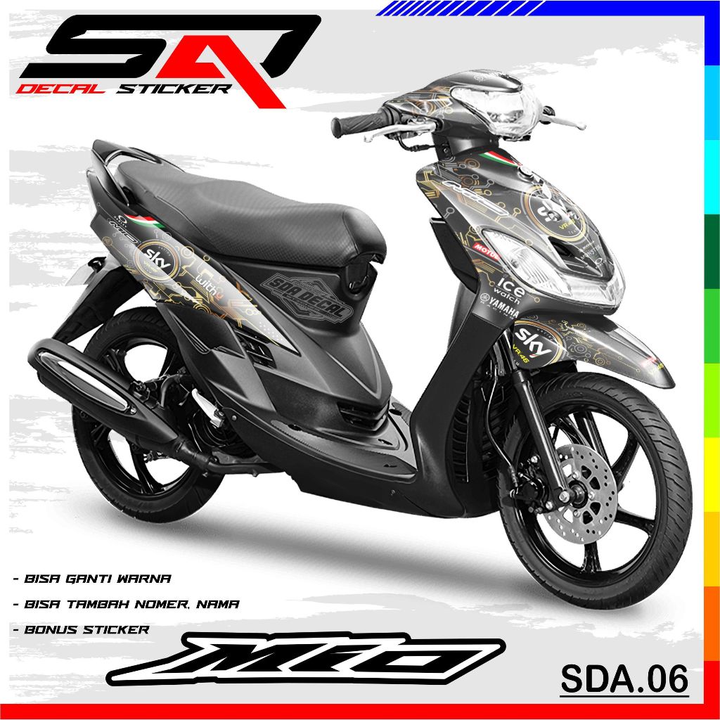 Stiker Full Body MIO SPORTY MIO SMILE - Decal Sticker Variasi Motor MIO Bisa Custom Nama SDA.06