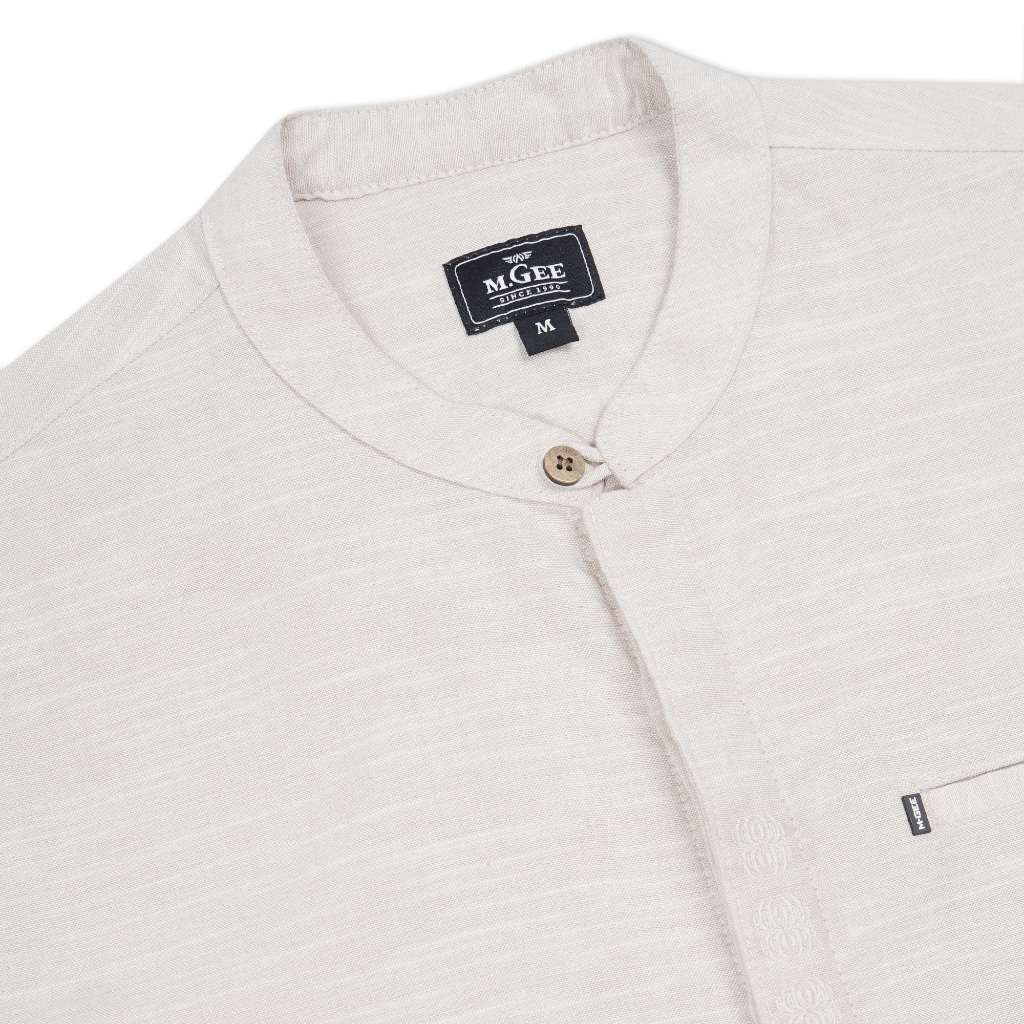 Baju Koko Original MGEE - Baju Koko Lengan Pendek Pria Original MGEE Alfero CKPR CBPR 087 Cream