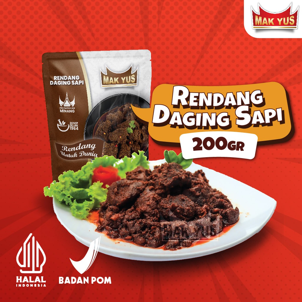 

Rendang Daging Sapi siap saji (200gr) Mak Yus