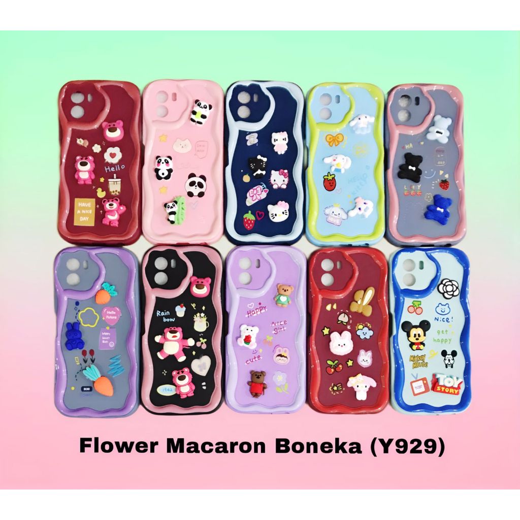Silicone Case Oppo Flower Macaron Boneka SoftCase Original