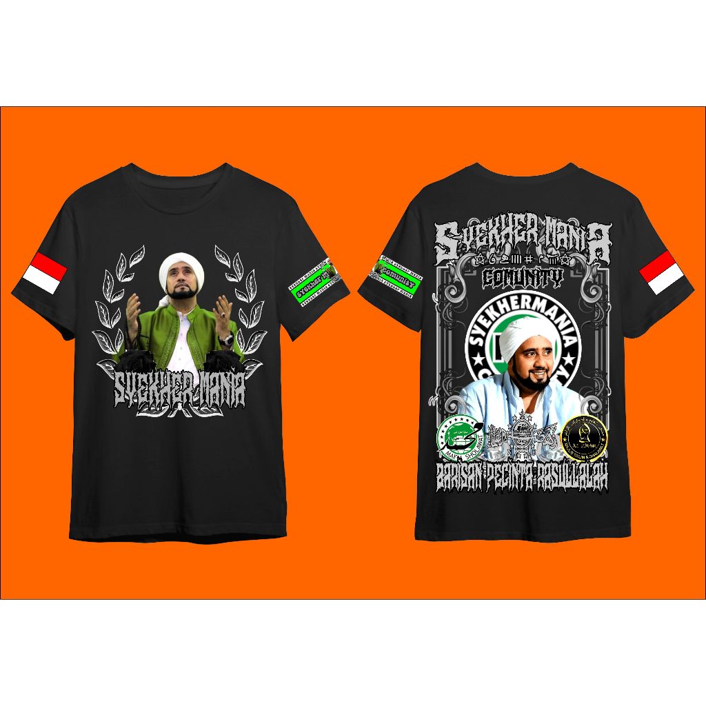 Kaos SYEKHERMANIA Comunity ukuran anak dan Dewasa Combed 30s | Kaos Sholawat habib Syech | Kaos Habi