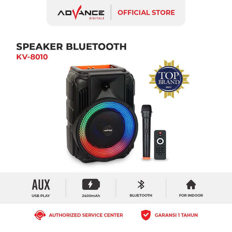 Speaker Advance KV-8010 Bluetooth Portable Free Mic Wireless