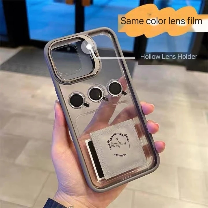 case iPhone 16 15 14 13 12 11 promax case with camera lens protector metal protection transparent ca