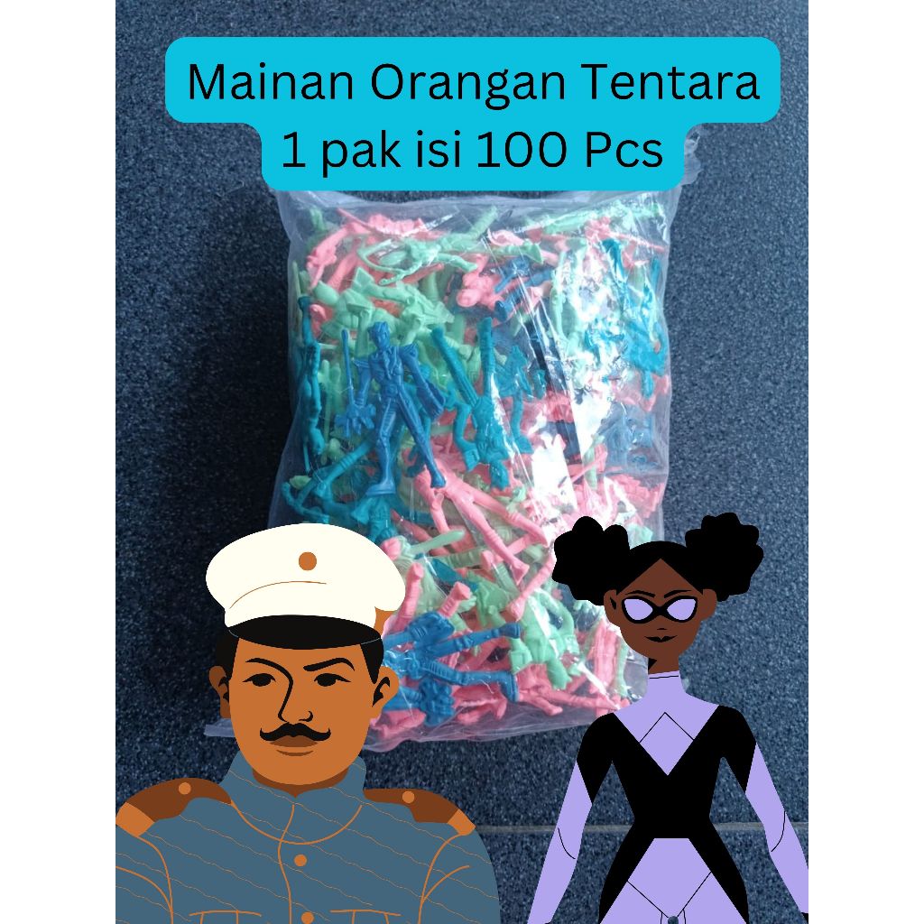 ORANG ORANGAN POWER RANGER TENTARA PLASTIK WARNA WARNI 1 PAK ISI 100 ORANGAN