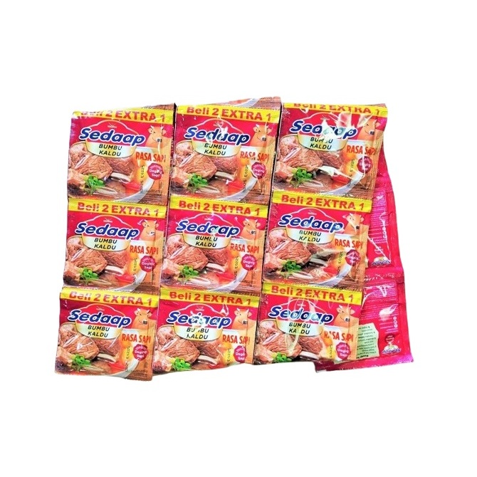 

Sedaap Bumbu Kaldu Penyedap Rasa Sapi [ 9 Gr x 12 Pc ]