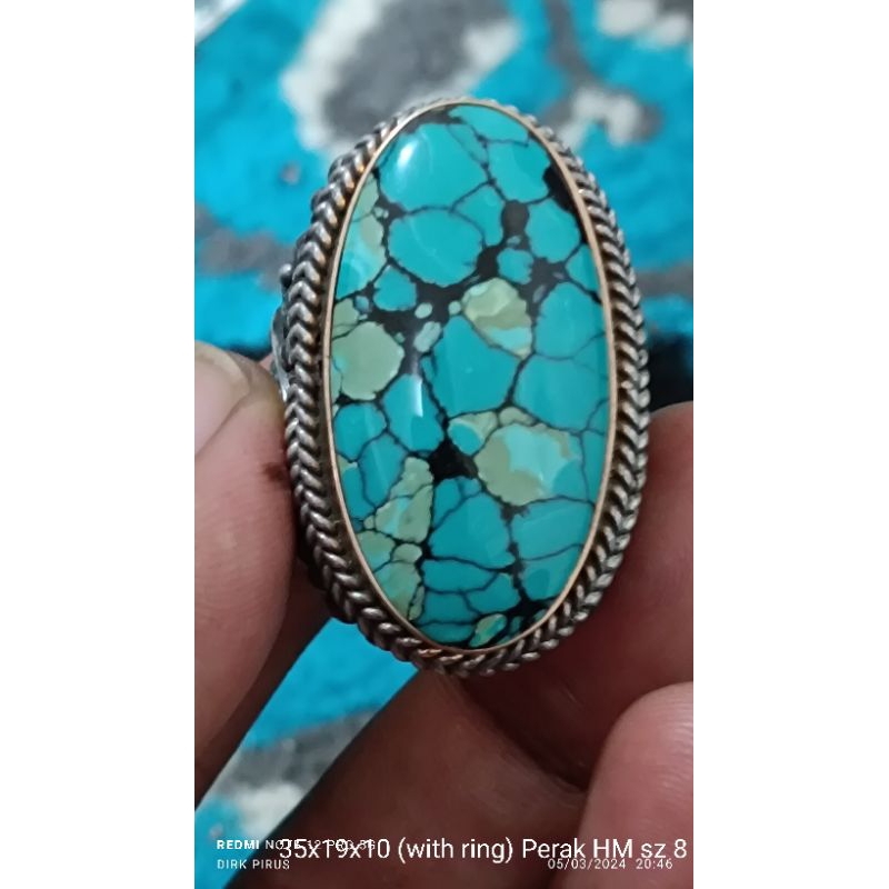 Pirus hubey motif ceplok ring perak handmade jumbo