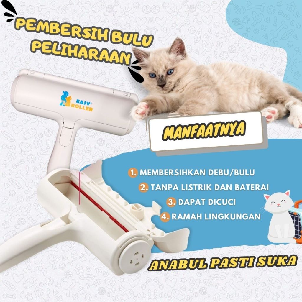 BESTPROMO Pet Roller [PREMIUM] Pembersih Bulu Kucing Bulu Anjing Pembersih Ambal Karpet Pembersih