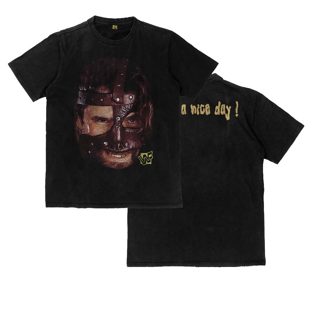 [COD] Kaos Mankind Mick Foley WWE WWF Have a Nice Day Smackdown Kaos Katun Tebal T Shirt 16s Heavywe