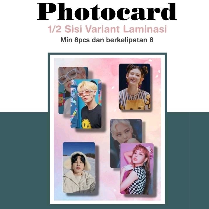 Custom Photocard 1 & 2 Sisi BTS Kpop Cetak Foto Pc Glossy Holo Glitter Photo Print Hologram Texture 