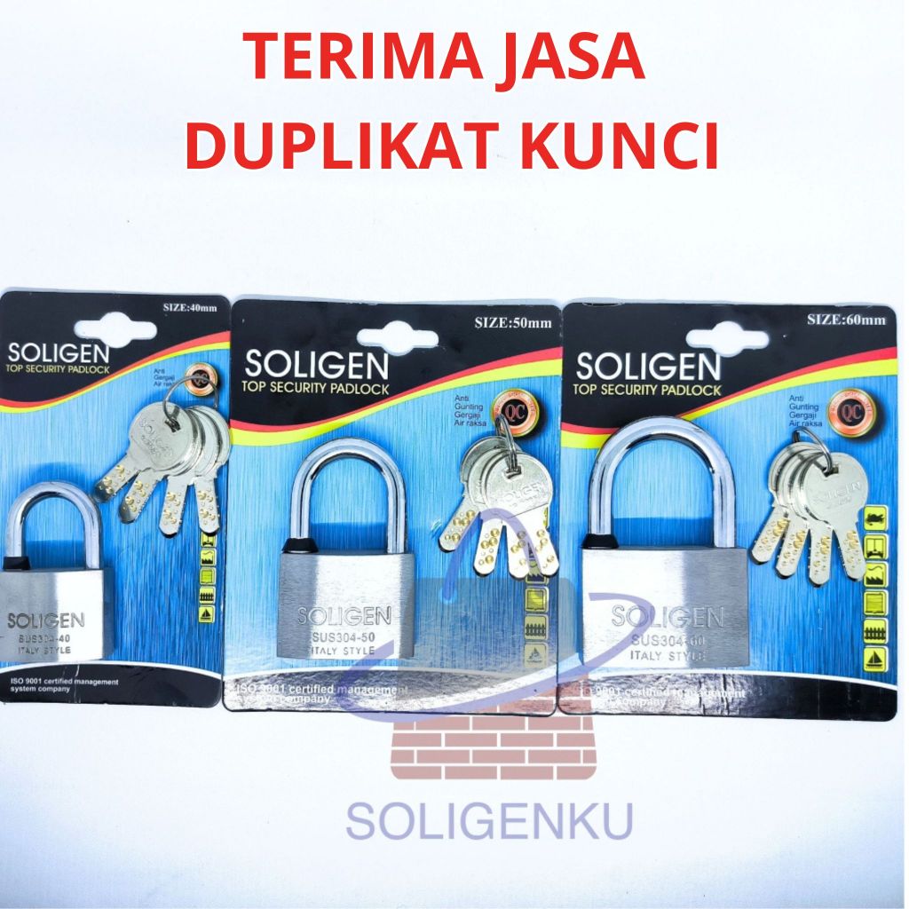 Gembok Per Stainless Steel Soligen 40mm Pendek
