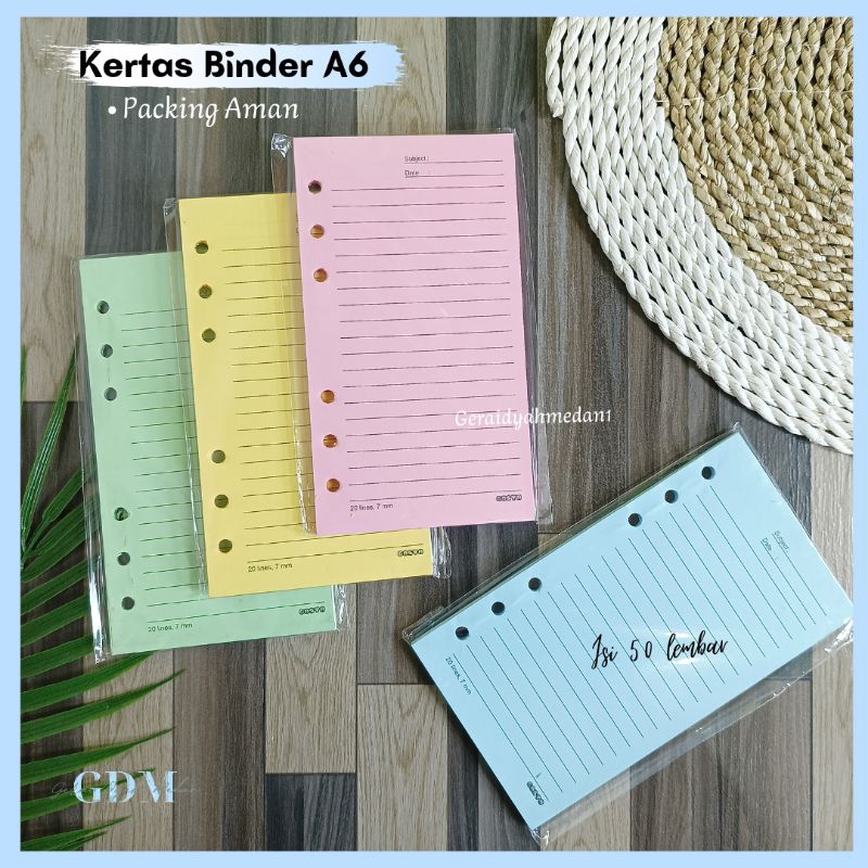 

Kertas Binder Warna Garis A6 Isi 50 Lembar