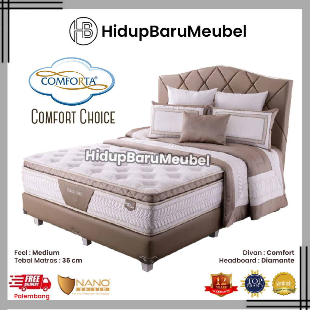 Springbed Comforta COMFORT CHOICE / Kasur Matras Spring Bed Pocket Spring Latex / Kasur Matras Tebal