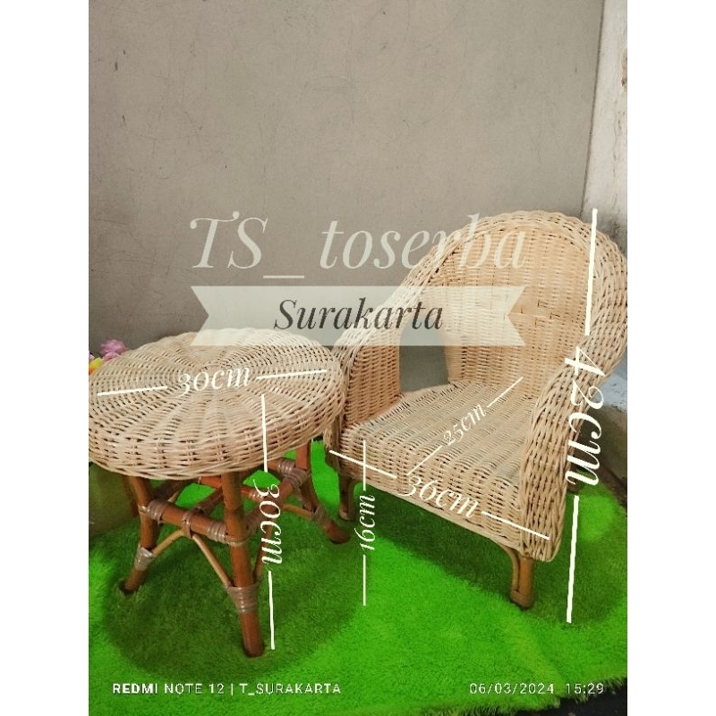 1 set kursi + meja properti foto bayi / baby properti rattan / foto properti bayi / kursi foto bayi
