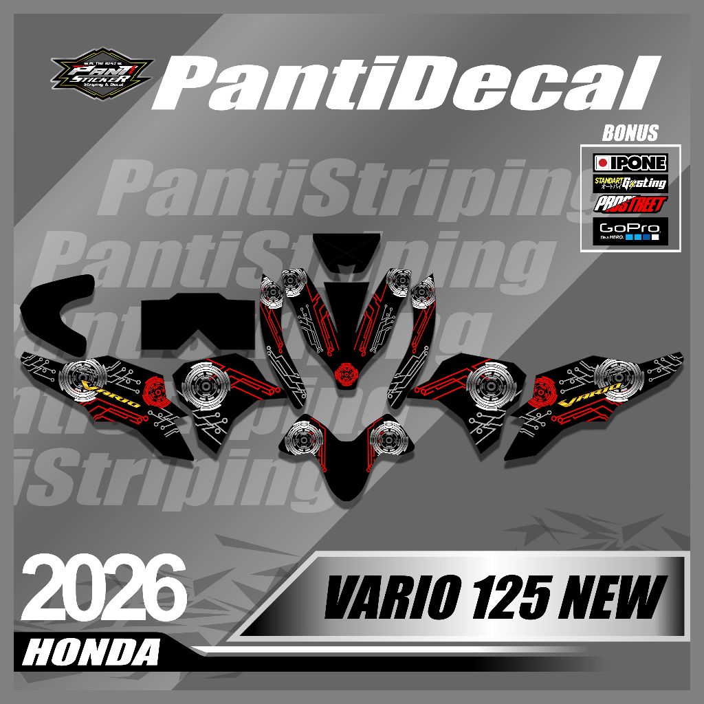 Sticker Motor Decal Vario 125 New Grafis Simpel - Stiker Motor Honda Vario 125 -striping motor vario