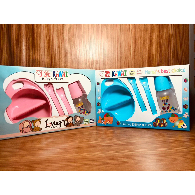 Kawai gift set mangkok Hampers Bayi Kado Lahiran Anak Perempuan Laki Laki - Parcel Mpasi Peralatan M