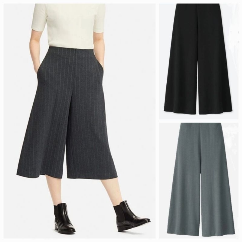 Women Ponte Flare Cropped Pants / Celana Kulot Wanita Dewasa