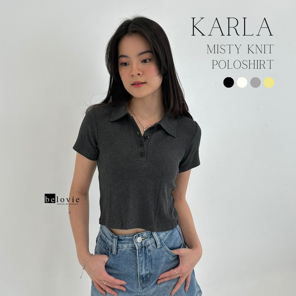BELOVIE - Karla Misty Knit Poloshirt || Atasan Kerah Polo Rajut