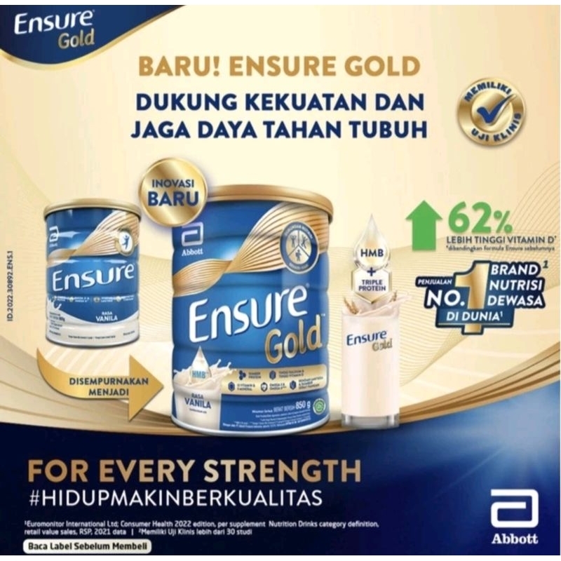 

ENSURE GOLD VANILA/COKLAT 850GR