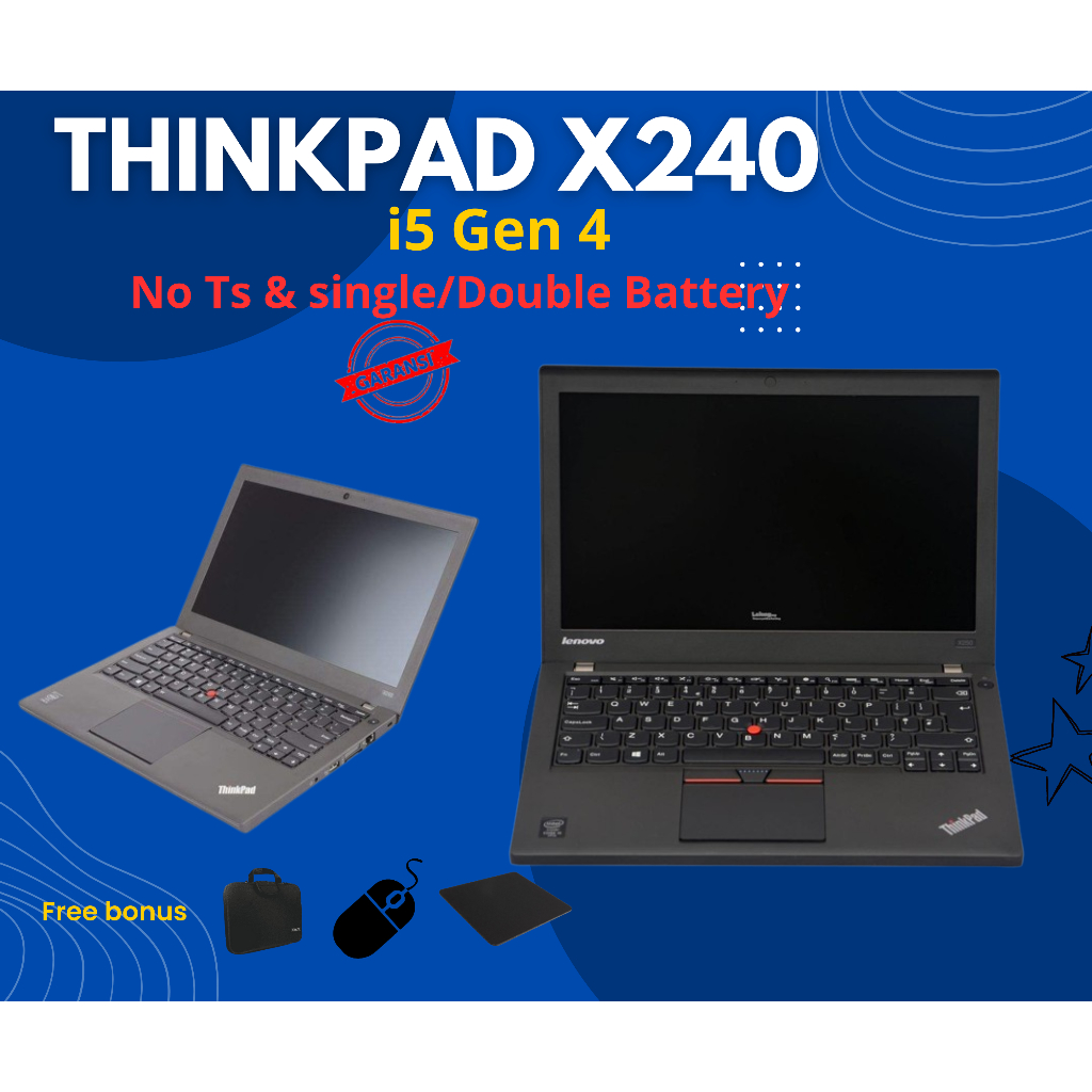Lenovo Thinkpad X240 Intelcore i5 Gen 4 Second berkualitas