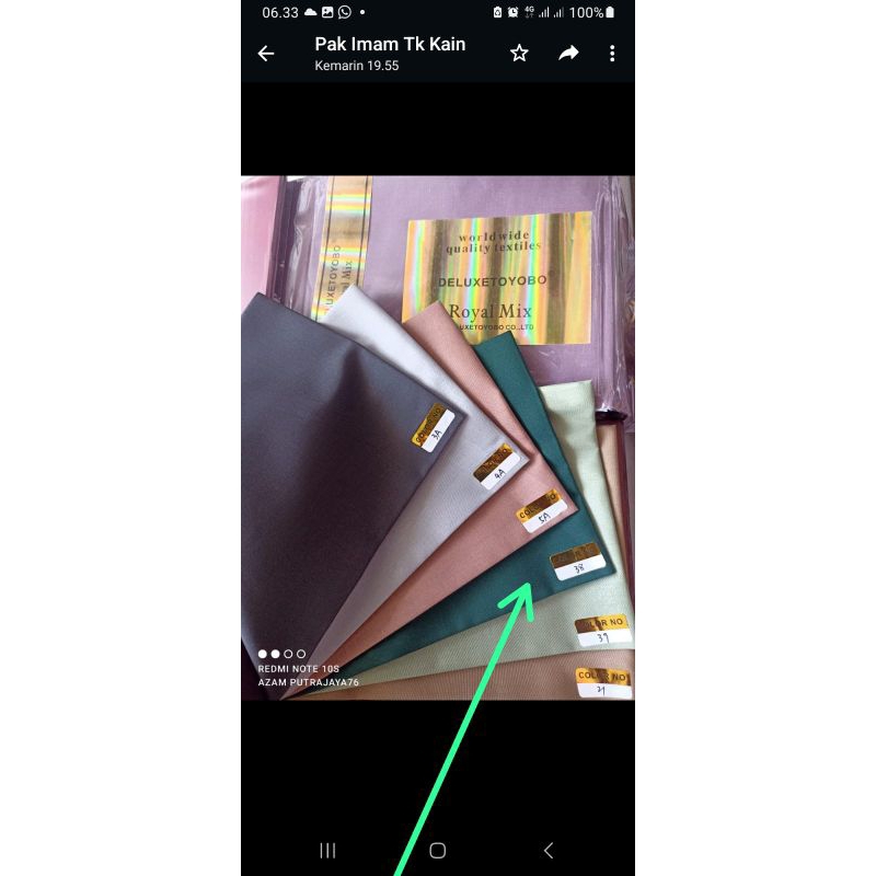 1 Roll kain katun toyobo deluxe premium