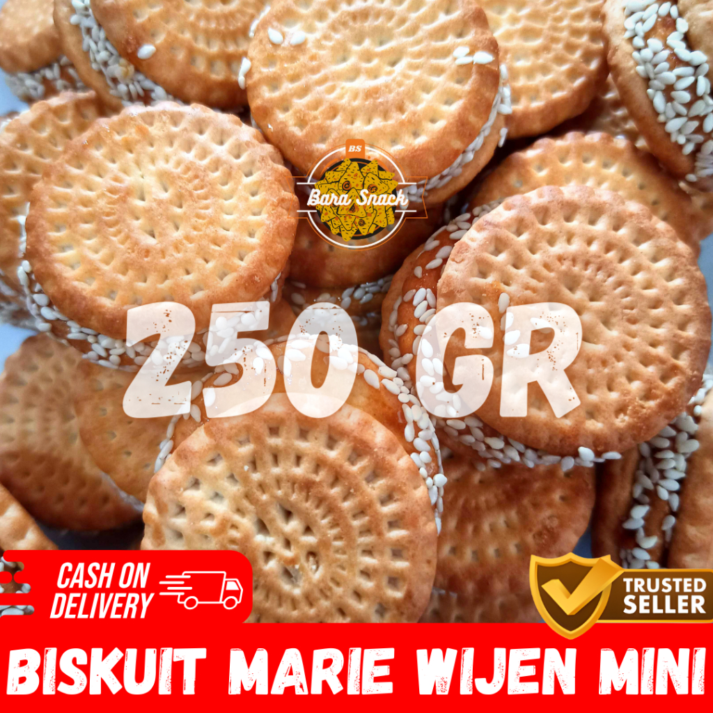 

[ 250gr ] Biskuit Marie Wijen Mini / Biskuit Caramel Wijen / Camilan Snack Kiloan Murah