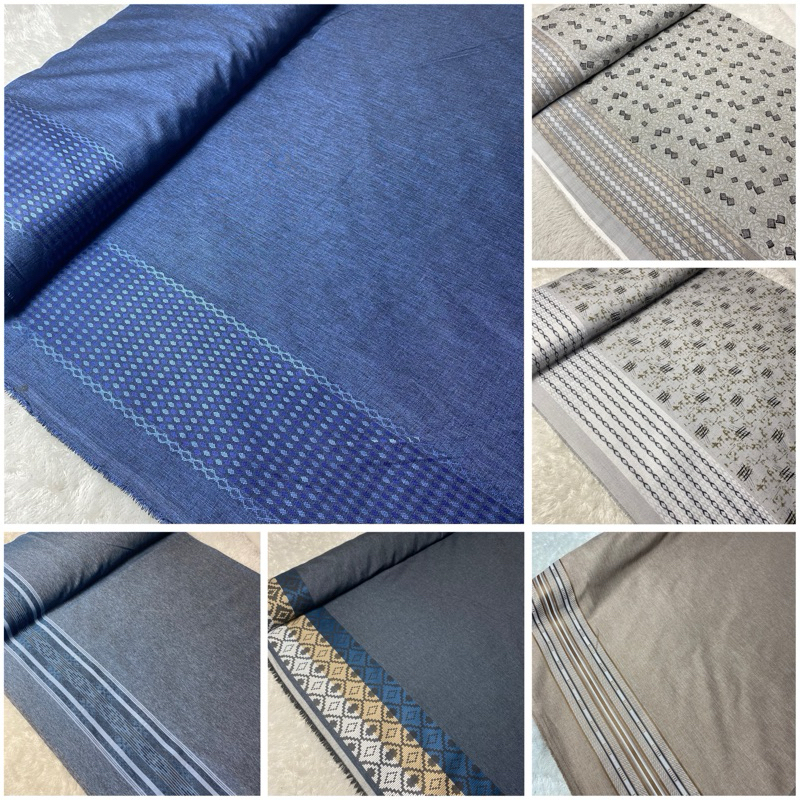 Kain Katun Madinah Bordir ( 0.5 Meter ) Lebar 1.5M Kemeja Koko Motif Katun Import Baju Koko Baju leb