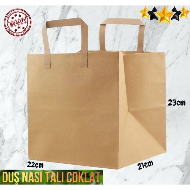 

KELIPATAN ORDER 12 PCS / Paper bag Nasi Kotak 22x21x23 / Paper bag polos 22x21x23 / Paper bag Dus Nasi coklat polos / Paper bag makanan 22x21x23