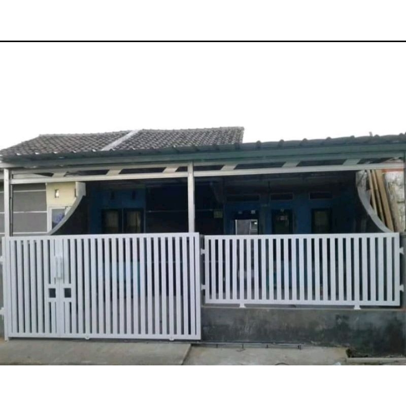 Pagar besi Hollow gallvanis model minimalis