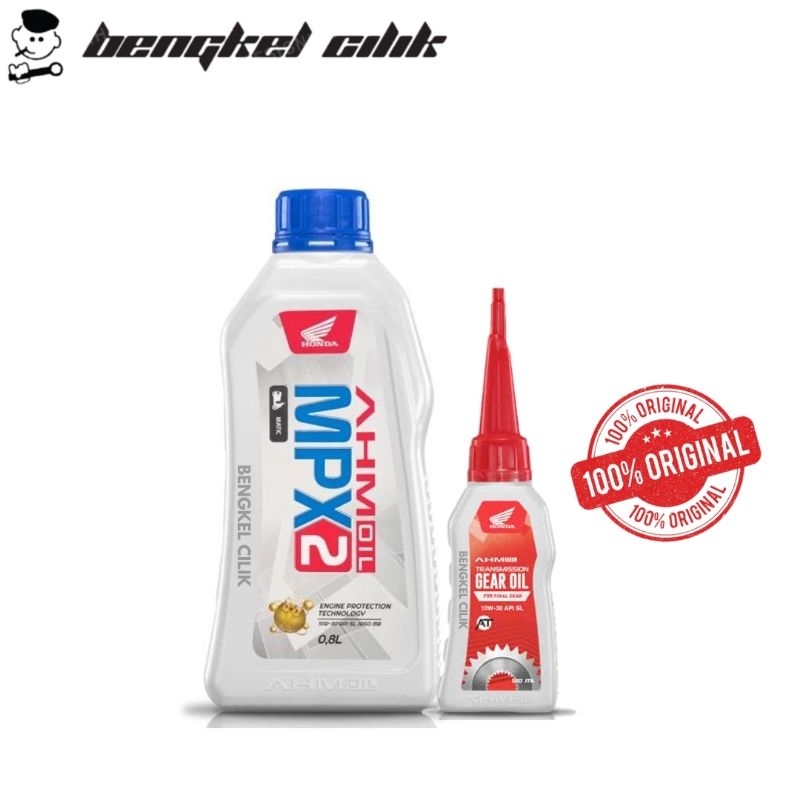 BUNDLE OLI AHM MPX 2 0,8L DAN GEAR AHM OIL 120ML ASLI ORIGINAL