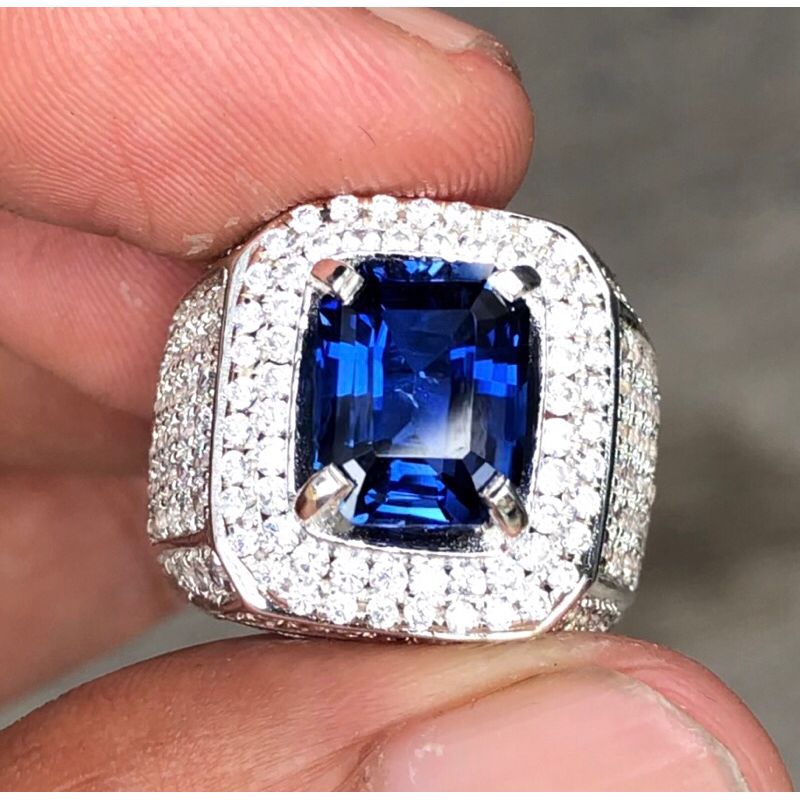 Natural blue saphire 4ct srilanka / batu asli / batu srilanka / GRI