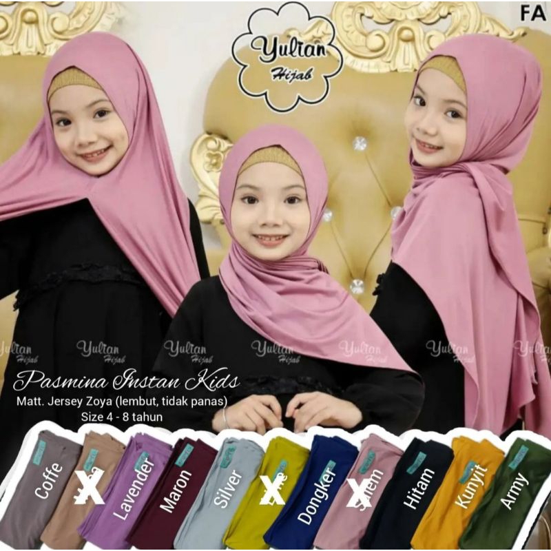 Aelsafa Hijab PASMINA ANAK JERSEY | Jilbab Anak by Yulian Hijab