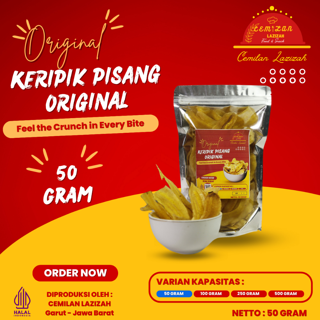 

Keripik Pisang Asin Gurih Renyah 50 gr Original Kiloan Snack Murah Jajanan Jadul Makanan Ringan Santai Ukuran Kecil