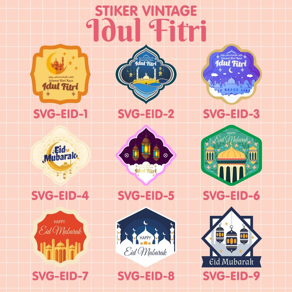 

Stiker Vintage Idul Fitri - stiker aesthetic eid mubarak