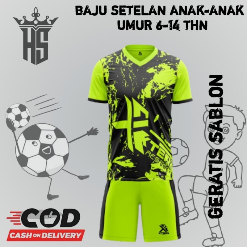 (FREE SABLON) baju jersey olahraga futsal bola stelan anak-anak