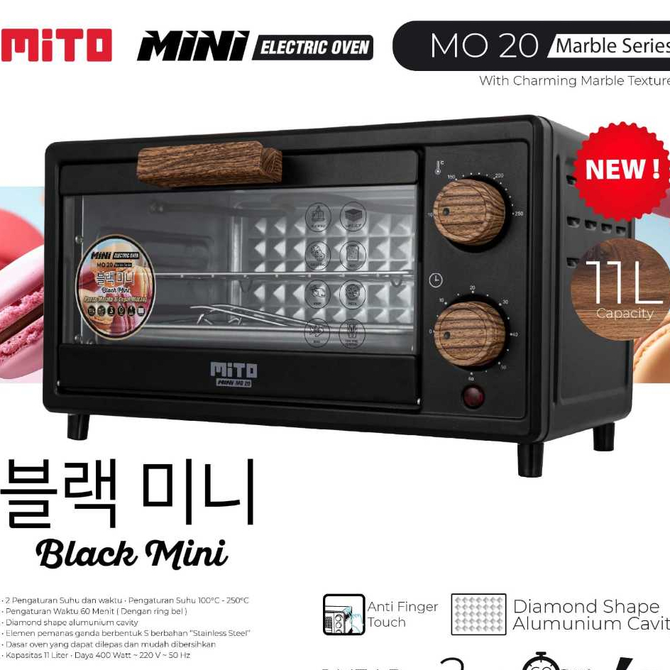 MITO MO20 Oven Listrik Mini Kapasitas 11 Liter Garansi Resmi 1 tahun